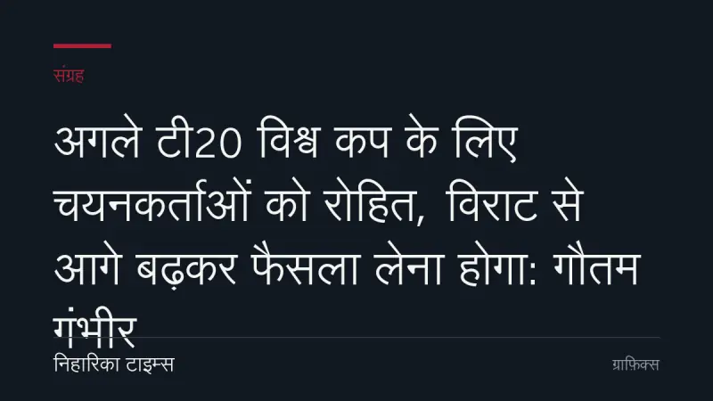 अगले टी20 विश्व कप के लिए चयनकर्ताओं को रोहित, विराट से आगे बढ़कर फैसला लेना होगा: गौतम गंभीर