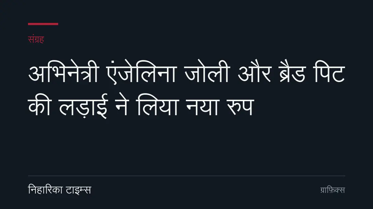 अभिनेत्री एंजेलिना जोली और ब्रैड पिट की लड़ाई ने लिया नया रुप