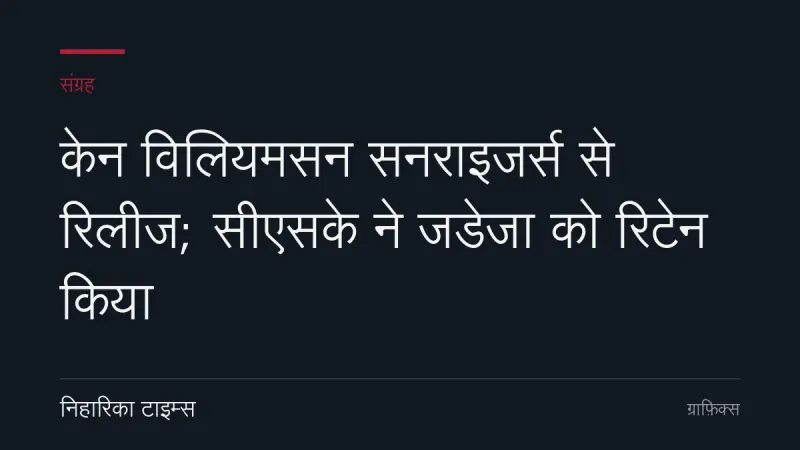 केन विलियमसन सनराइजर्स से रिलीज; सीएसके ने जडेजा को रिटेन किया