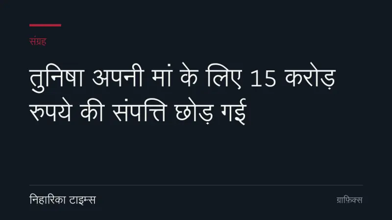 तुनिषा अपनी मां के लिए 15 करोड़ रुपये की संपत्ति छोड़ गई