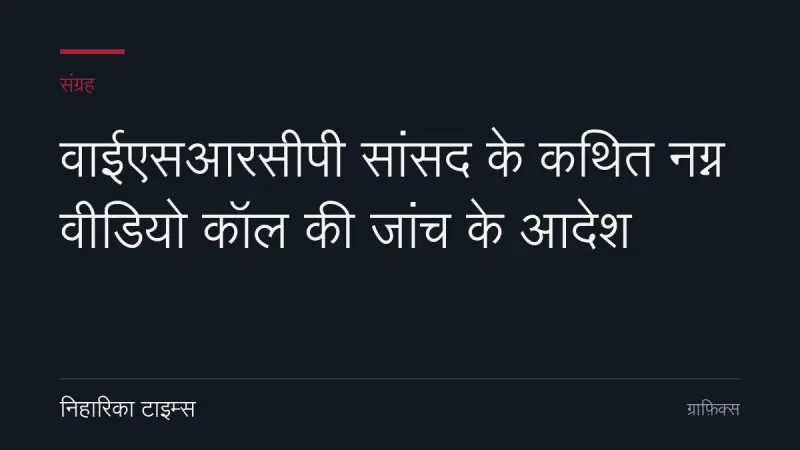 वाईएसआरसीपी सांसद के कथित नग्न वीडियो कॉल की जांच के आदेश