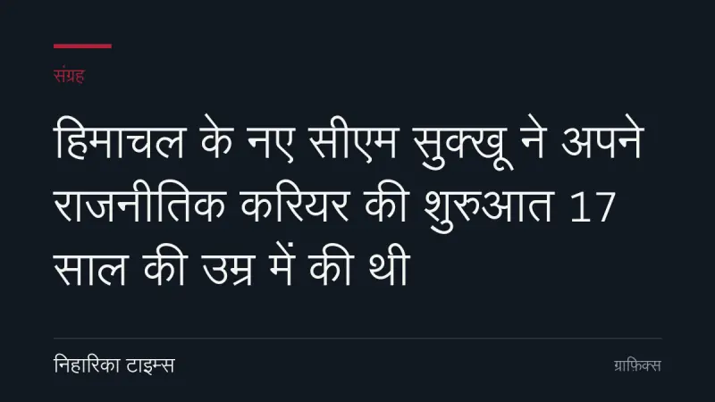 हिमाचल के नए सीएम सुक्खू ने अपने राजनीतिक करियर की शुरुआत 17 साल की उम्र में की थी