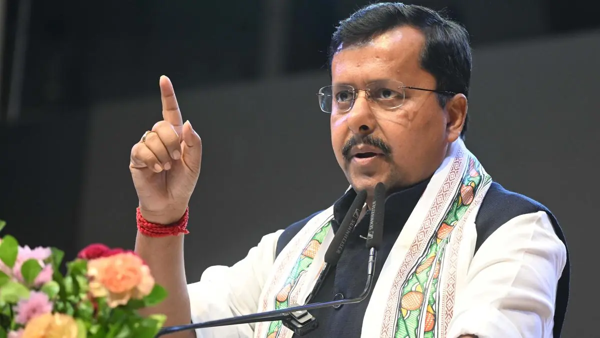 BJP chief Nitin Nabin addressing a political event