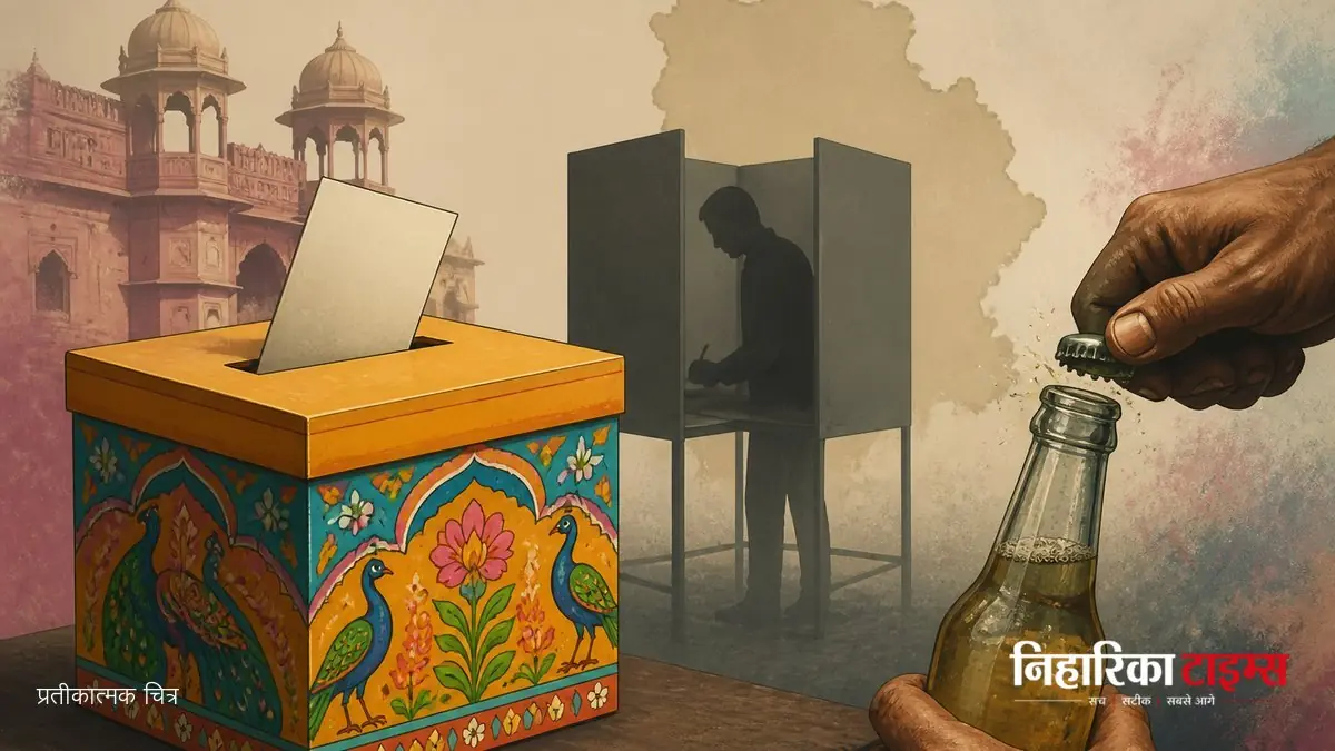 झुंझुनूं में निकाय चुनाव के दौरान मतदान केंद्र