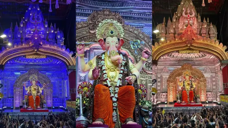 लालबागचा राजा की पहली झलक से भक्त हुए मंत्रमुग्ध
