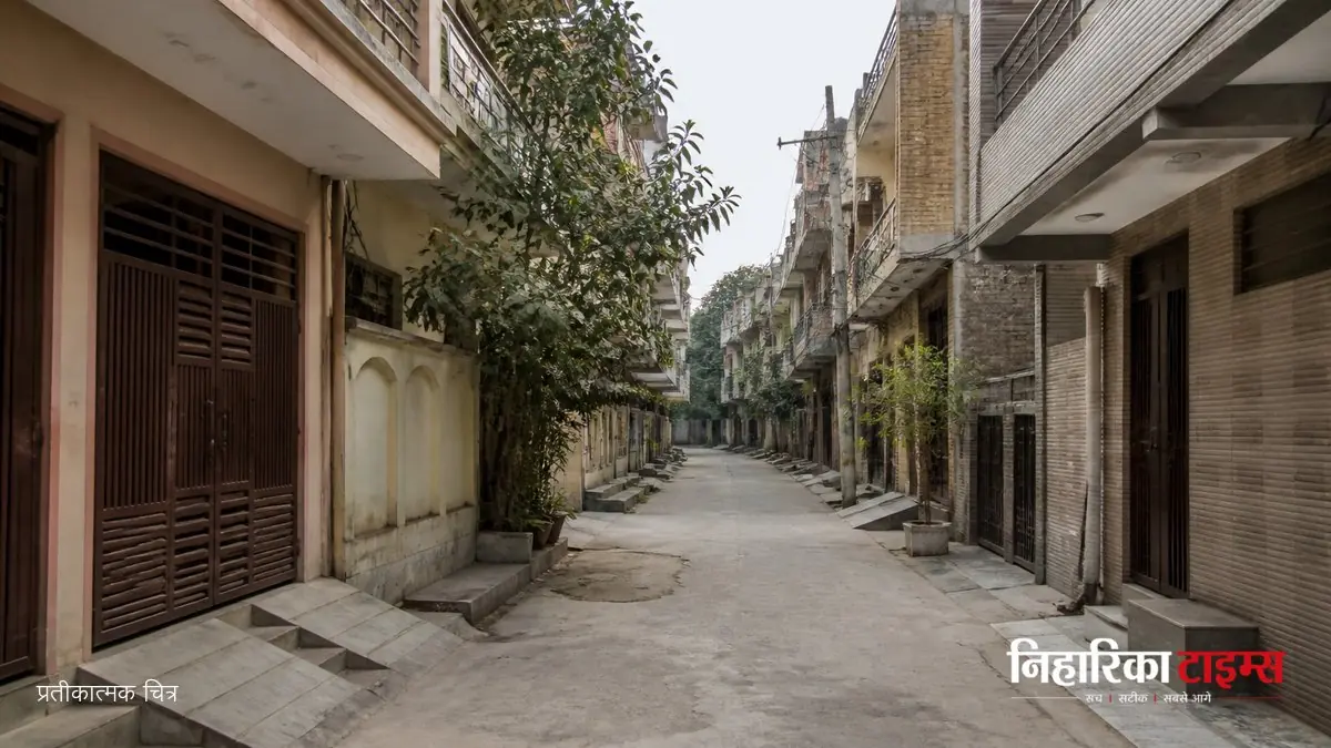 Scene of the attack in Mayur Vihar, East Delhi