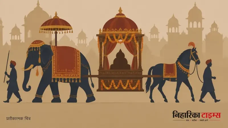 शहरात हत्ती-घोडा पालकीसह जय कन्हैयालाल यांची यात्रा निघाली