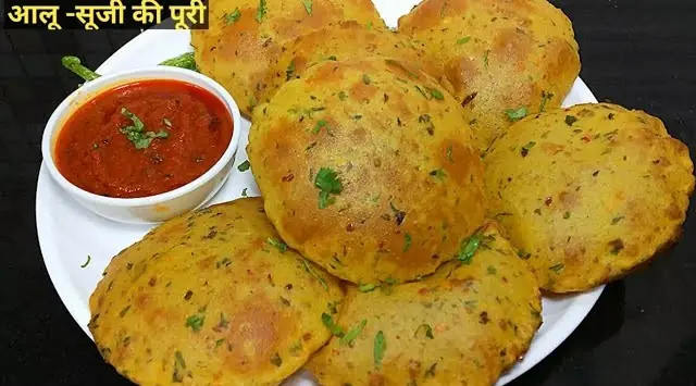 सूजी आलू मसाला पूरी रेसिपी